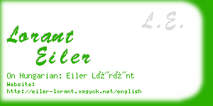 lorant eiler business card